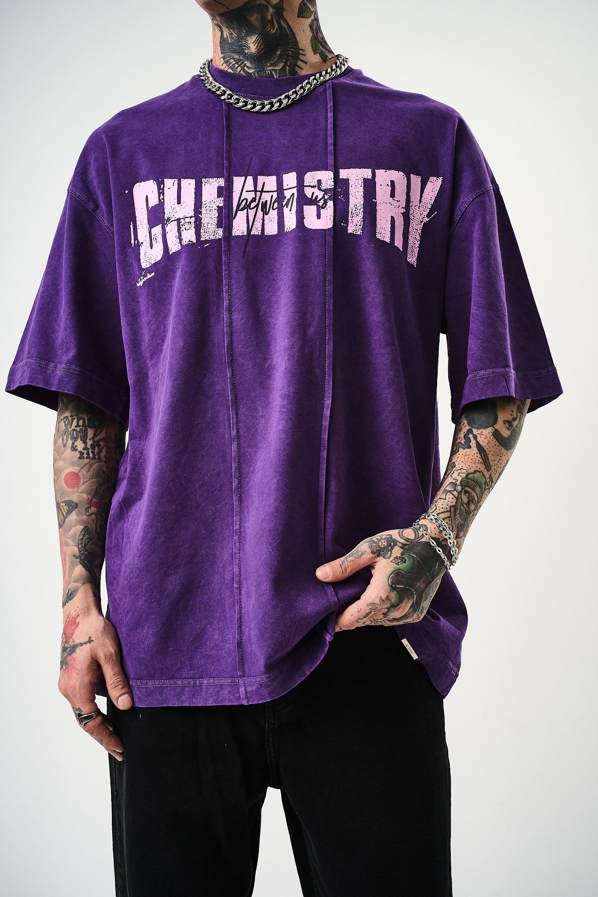 Men's Chemistry Printed Wash-Down Oversize T-Shirt