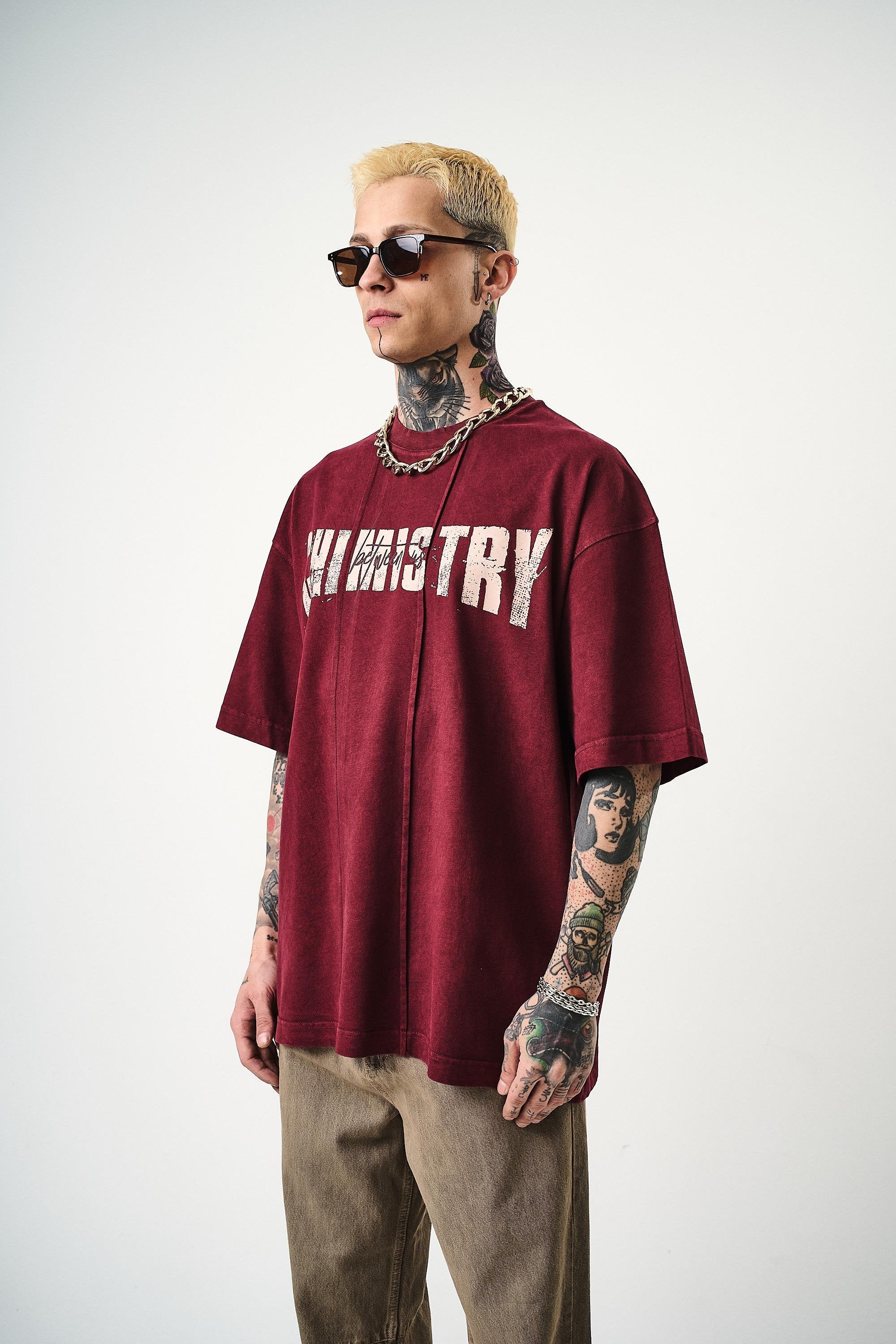 Men's Chemistry Printed Wash-Down Oversize T-Shirt