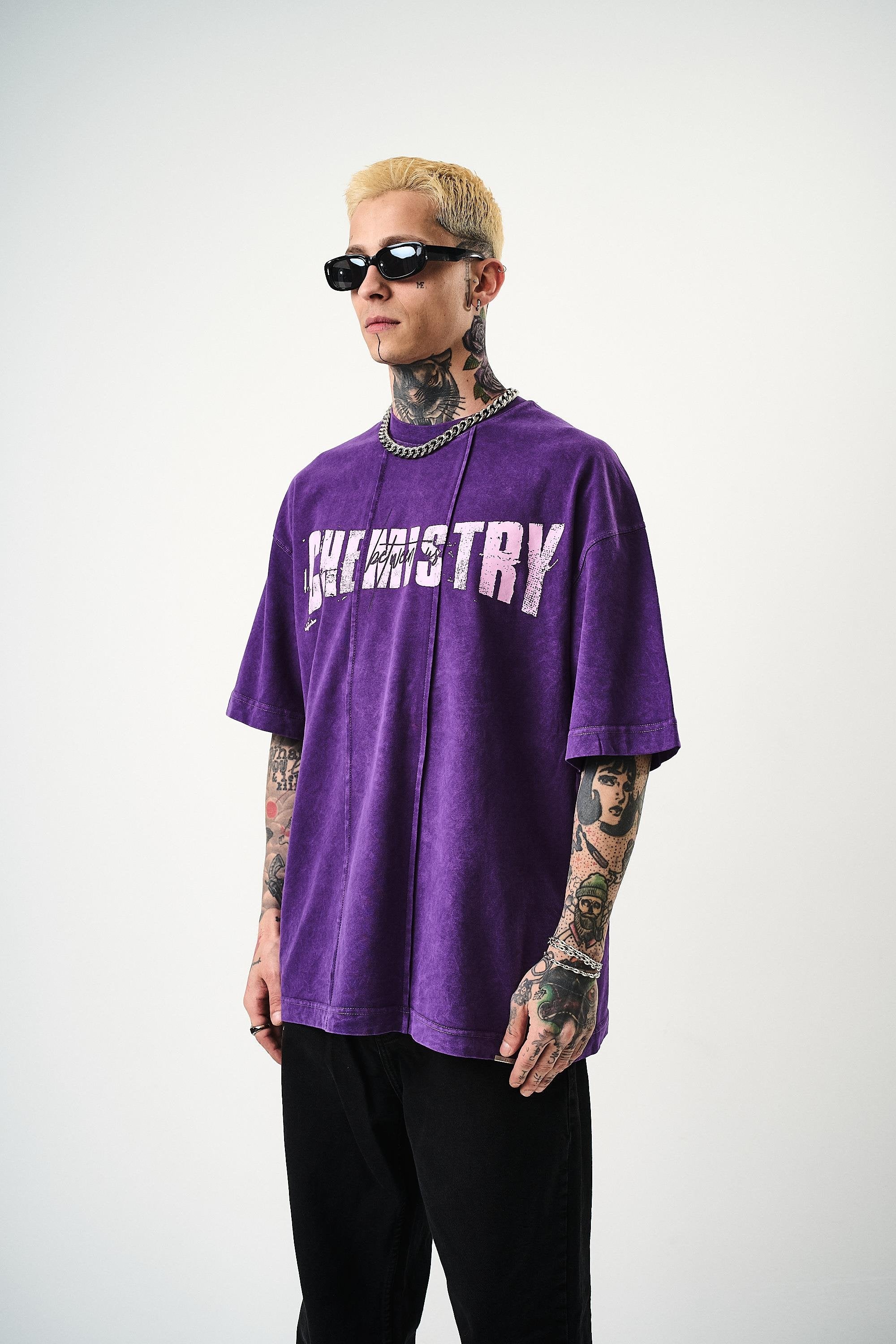 Men's Chemistry Printed Wash-Down Oversize T-Shirt