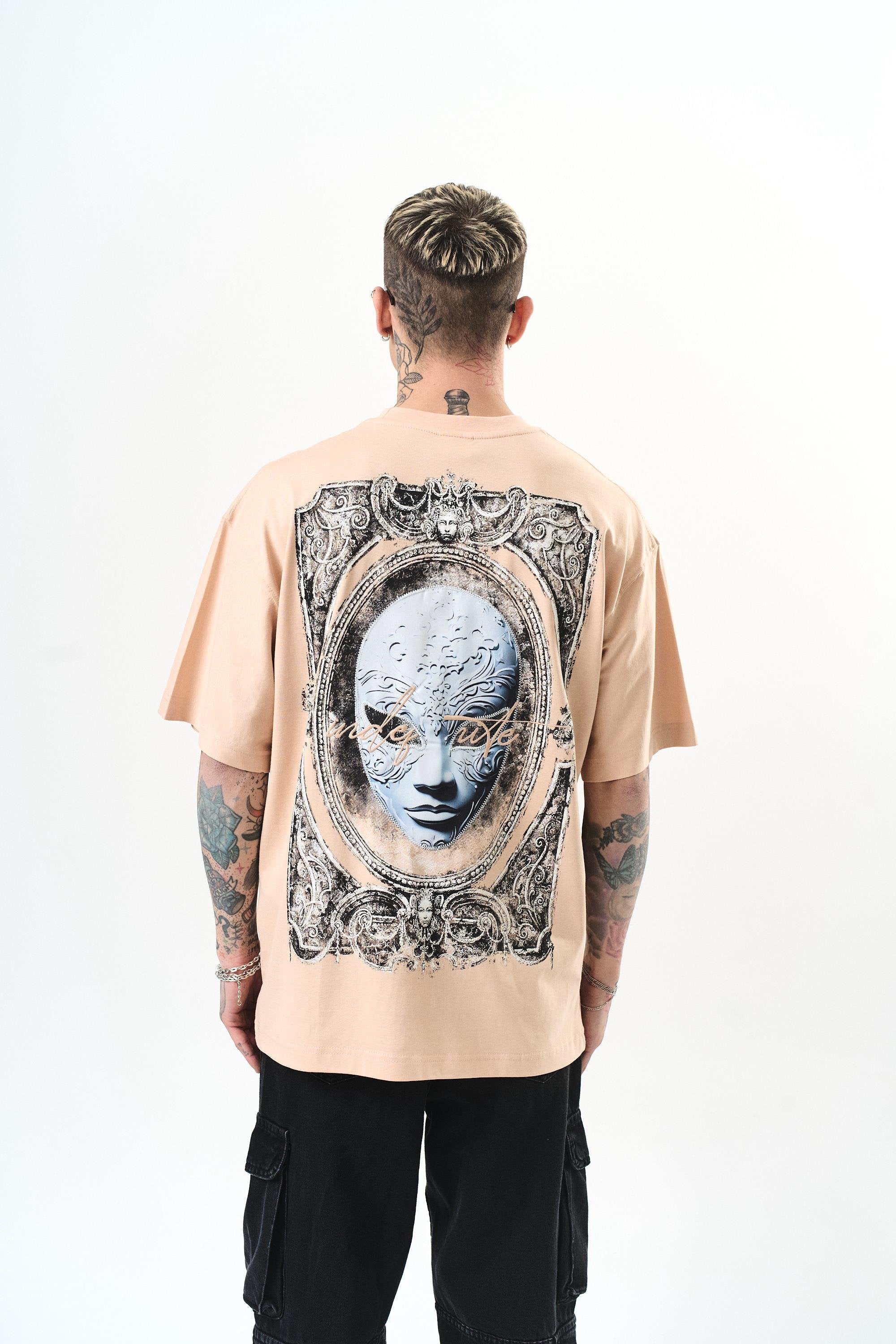 Men's Indefinite Printed Oversize T-Shirt Black