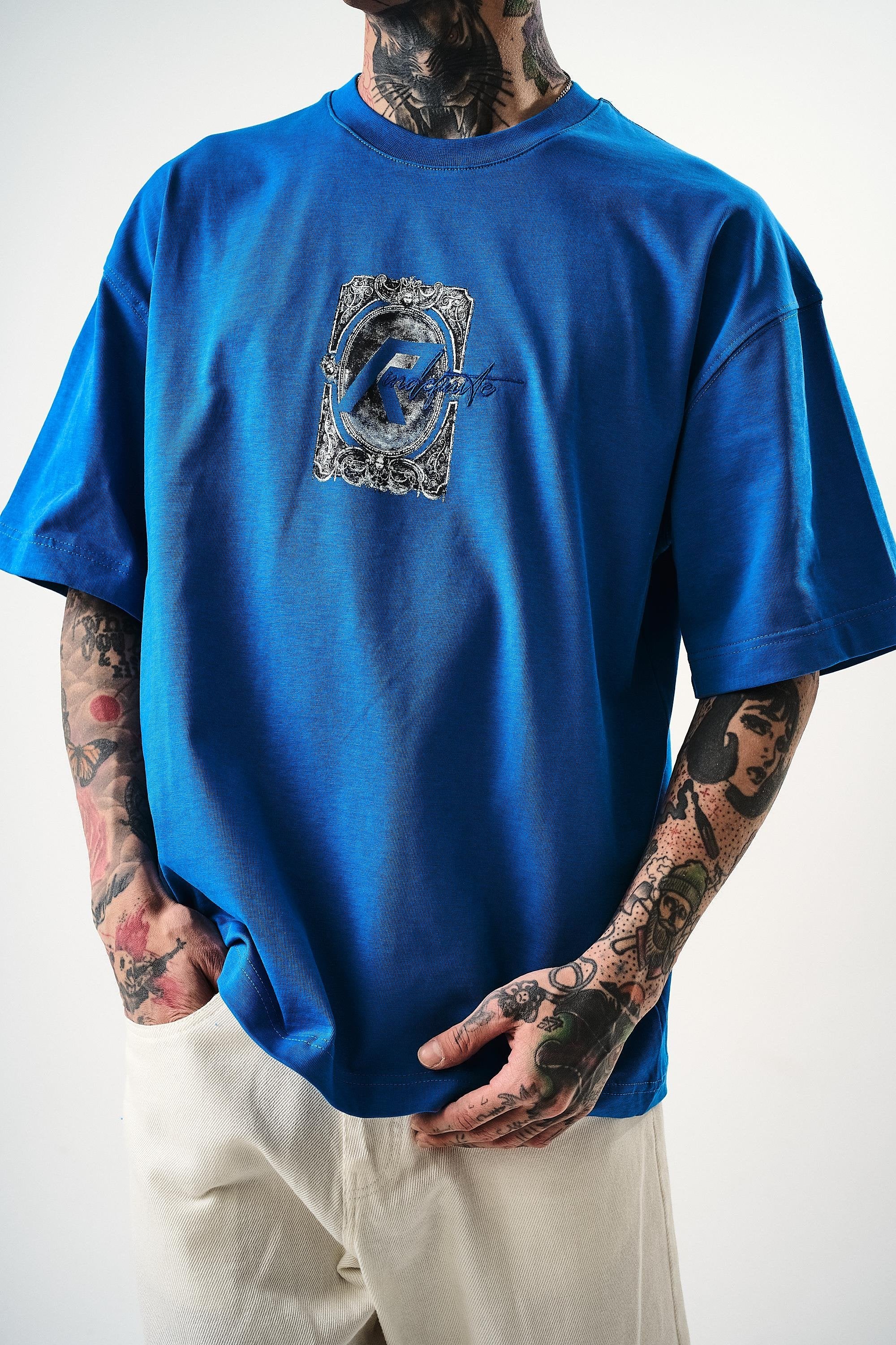 Men's Indefinite Printed Oversize T-Shirt Black