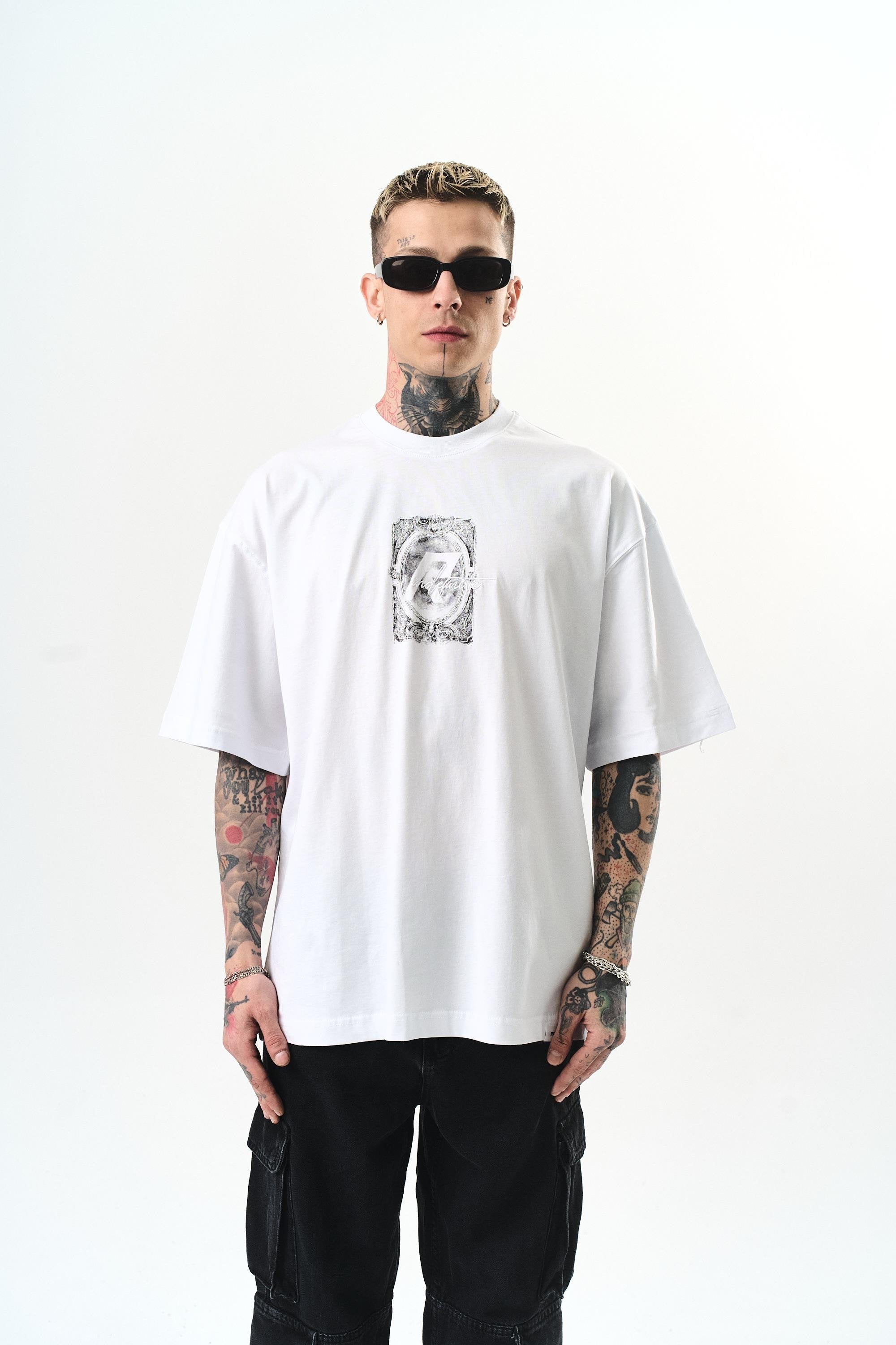 Men's Indefinite Printed Oversize T-Shirt Black