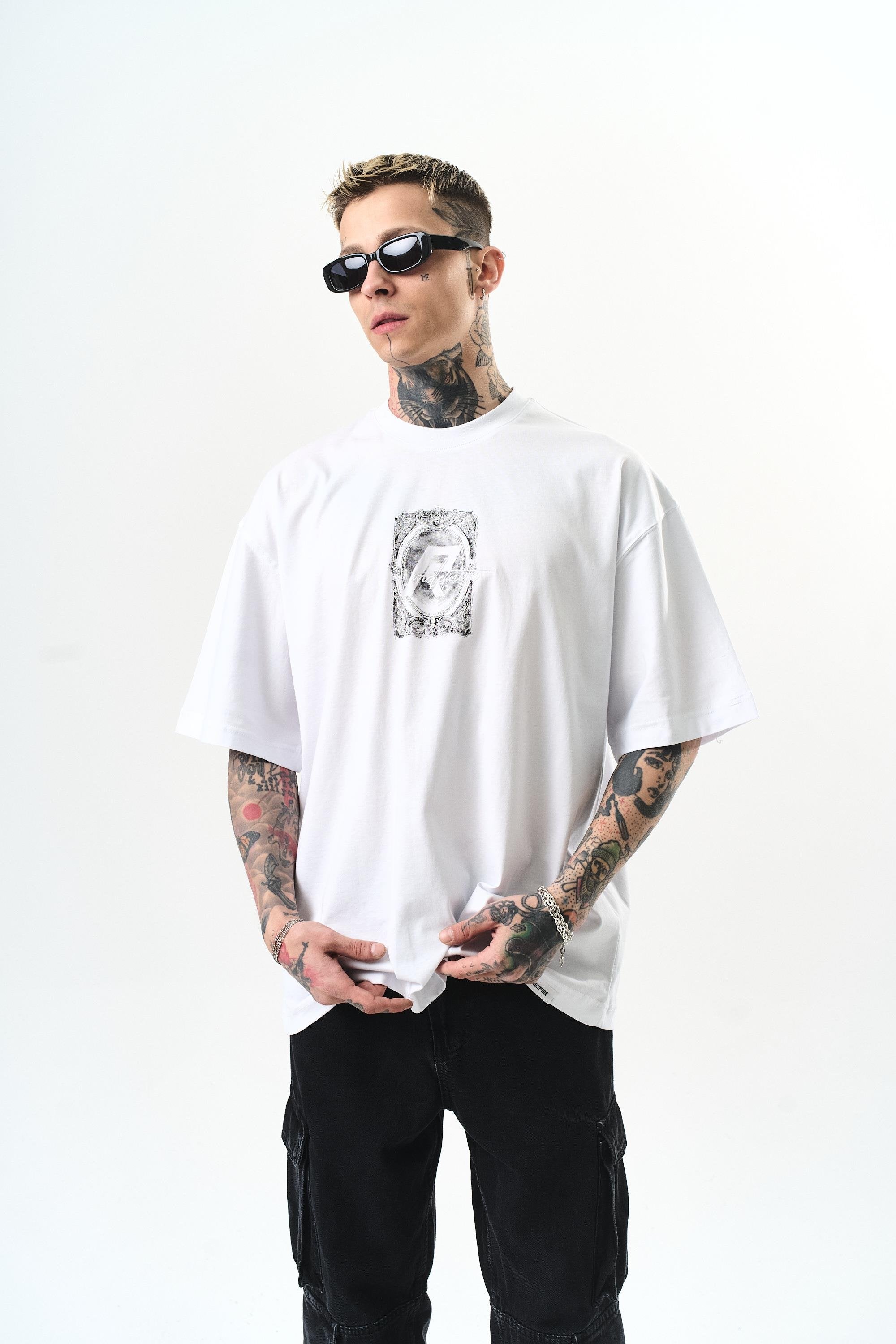 Men's Indefinite Printed Oversize T-Shirt Black