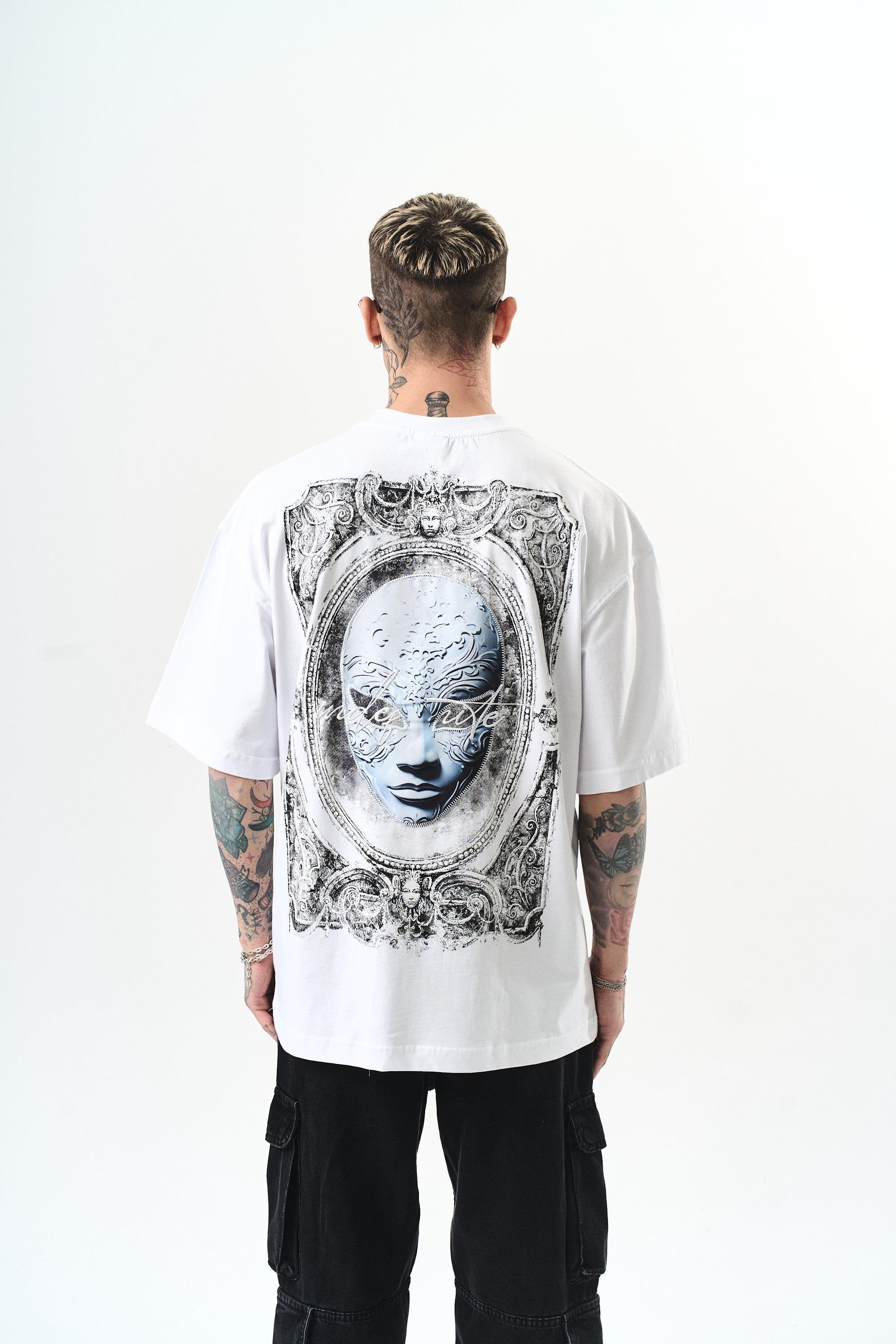 Men's Indefinite Printed Oversize T-Shirt Black