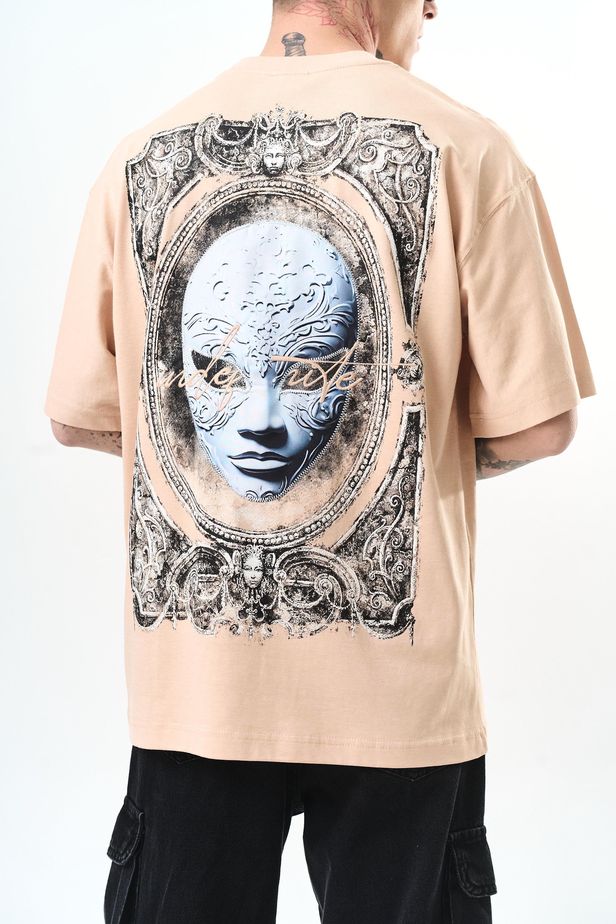 Men's Indefinite Printed Oversize T-Shirt Black