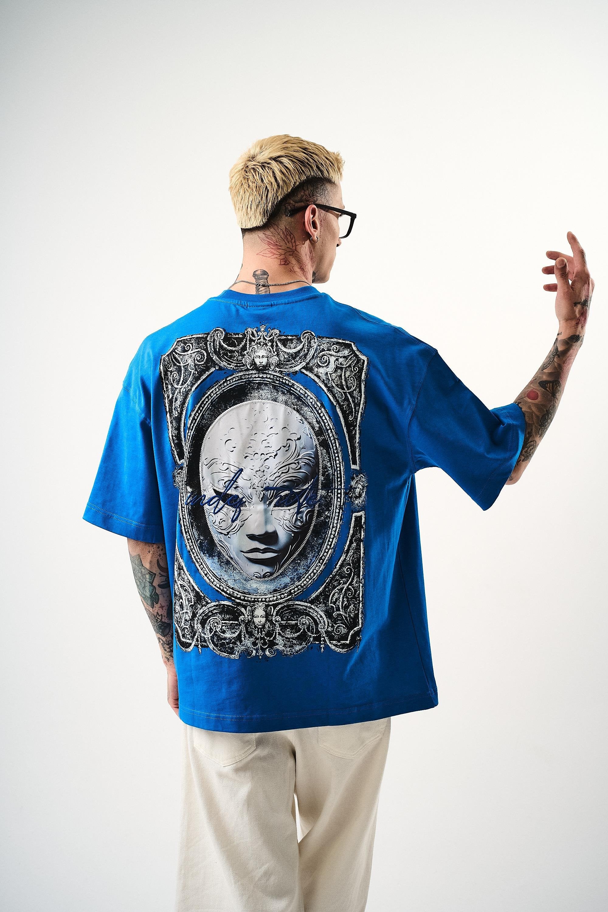 Men's Indefinite Printed Oversize T-Shirt Black