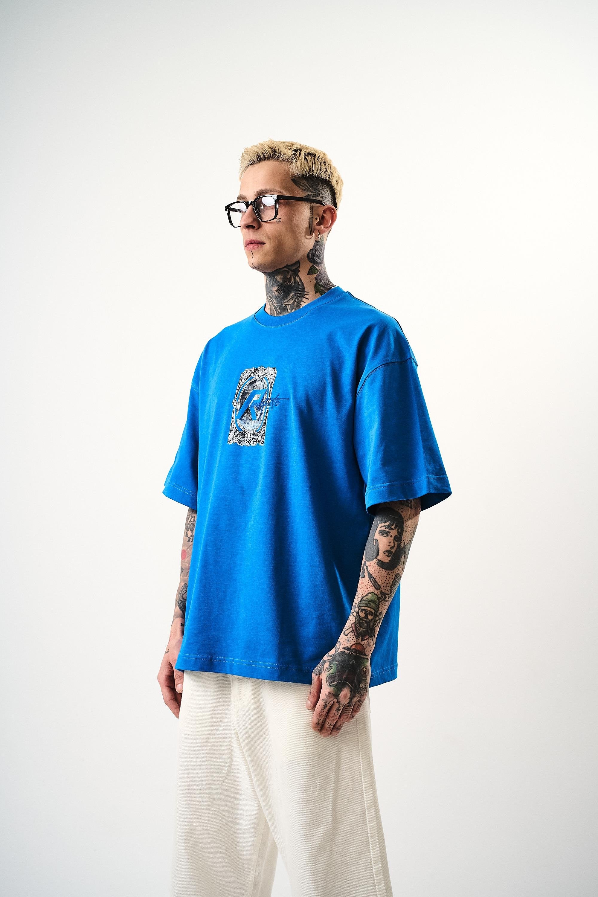 Men's Indefinite Printed Oversize T-Shirt Black