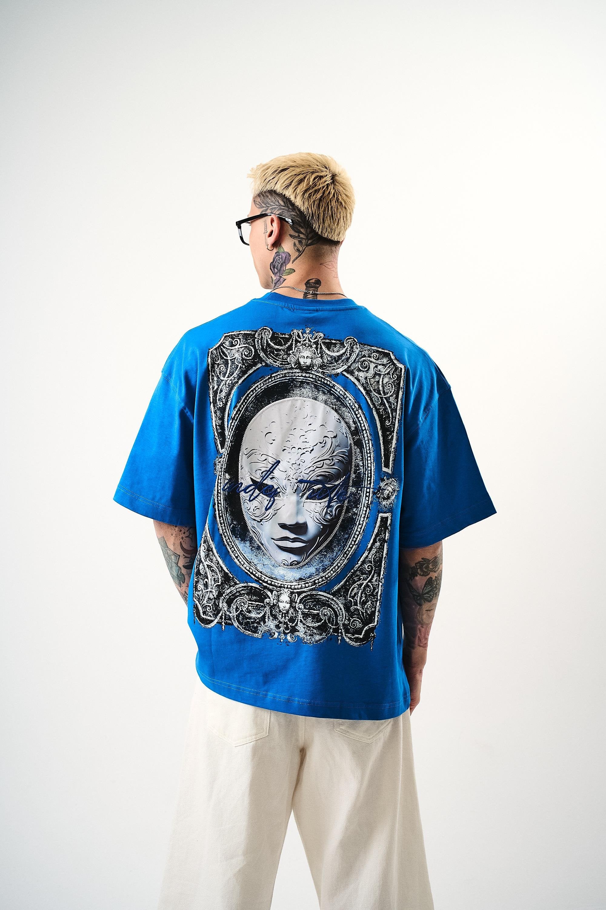 Men's Indefinite Printed Oversize T-Shirt Black