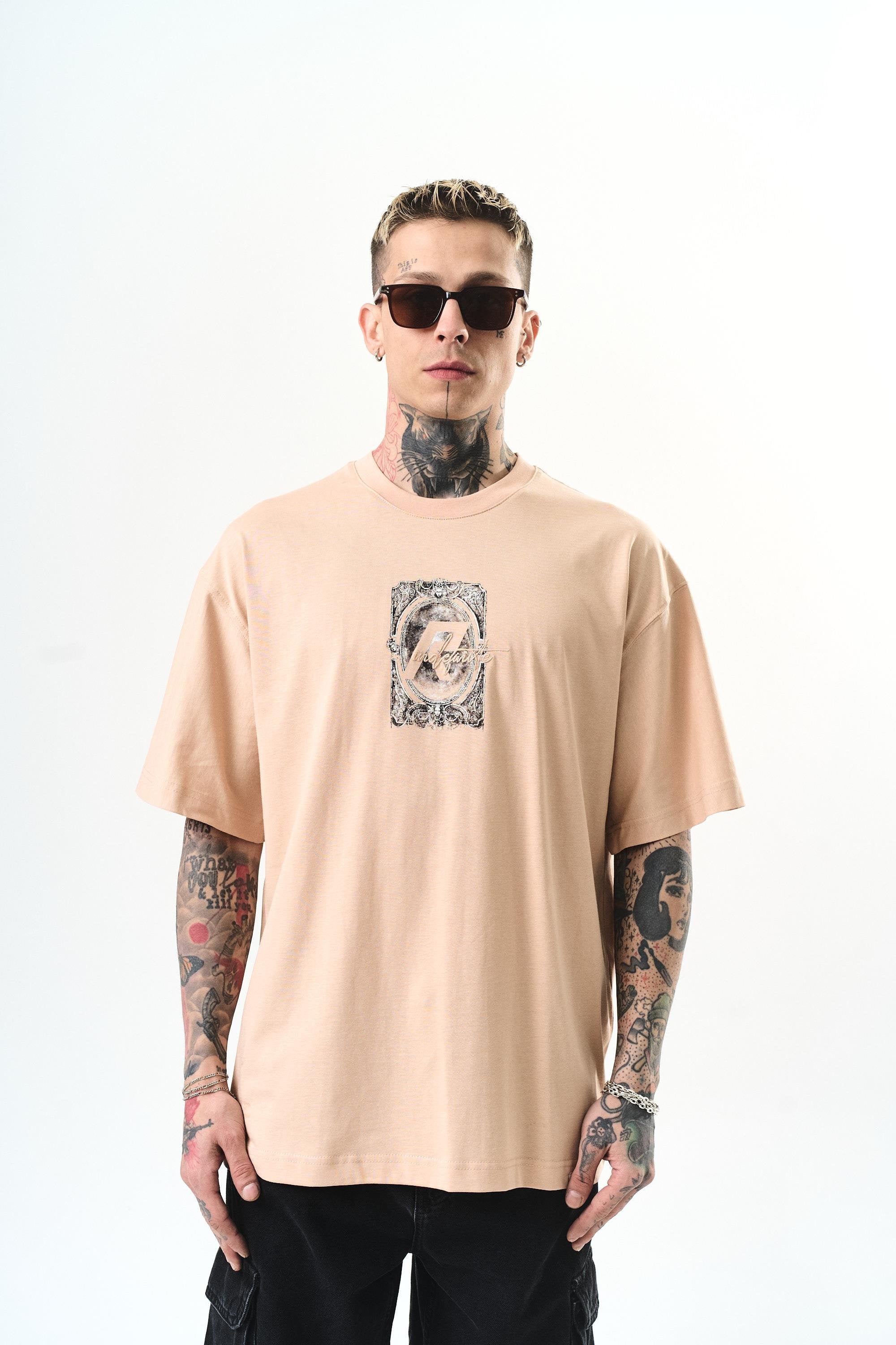 Men's Indefinite Printed Oversize T-Shirt Black