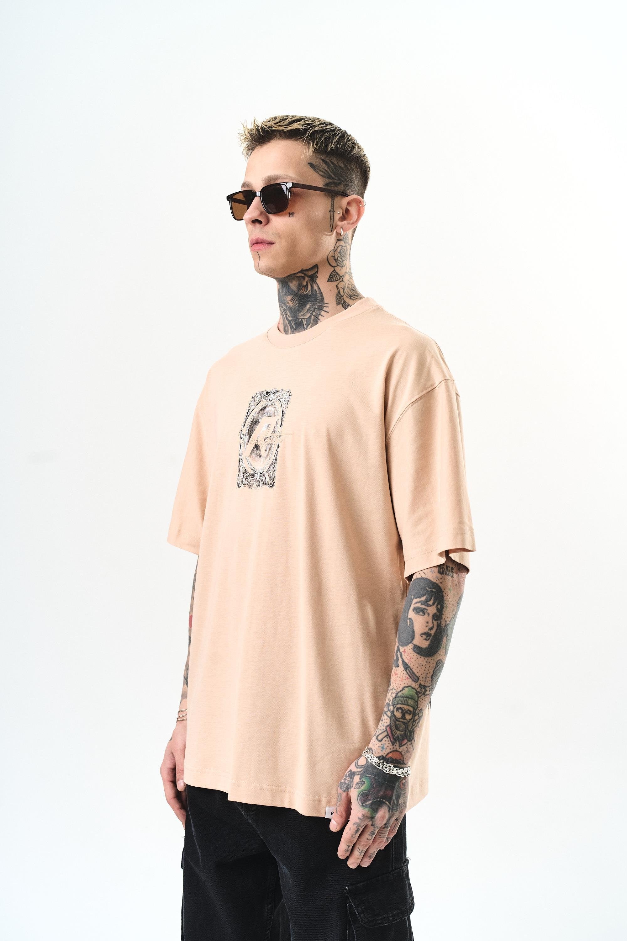 Men's Indefinite Printed Oversize T-Shirt Black