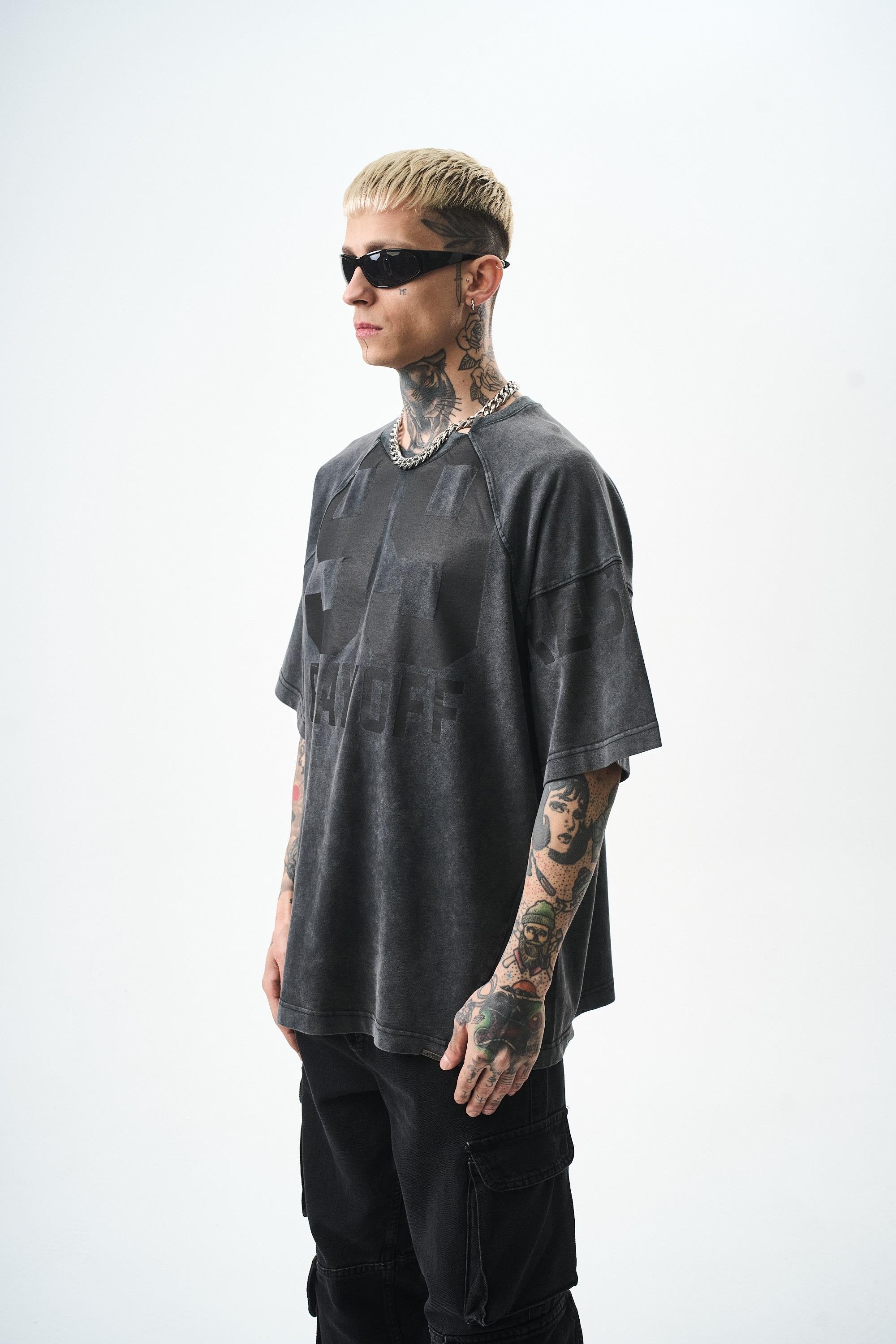 Men's PlayOff 99 Printed Washed Oversize T-Shirt Black