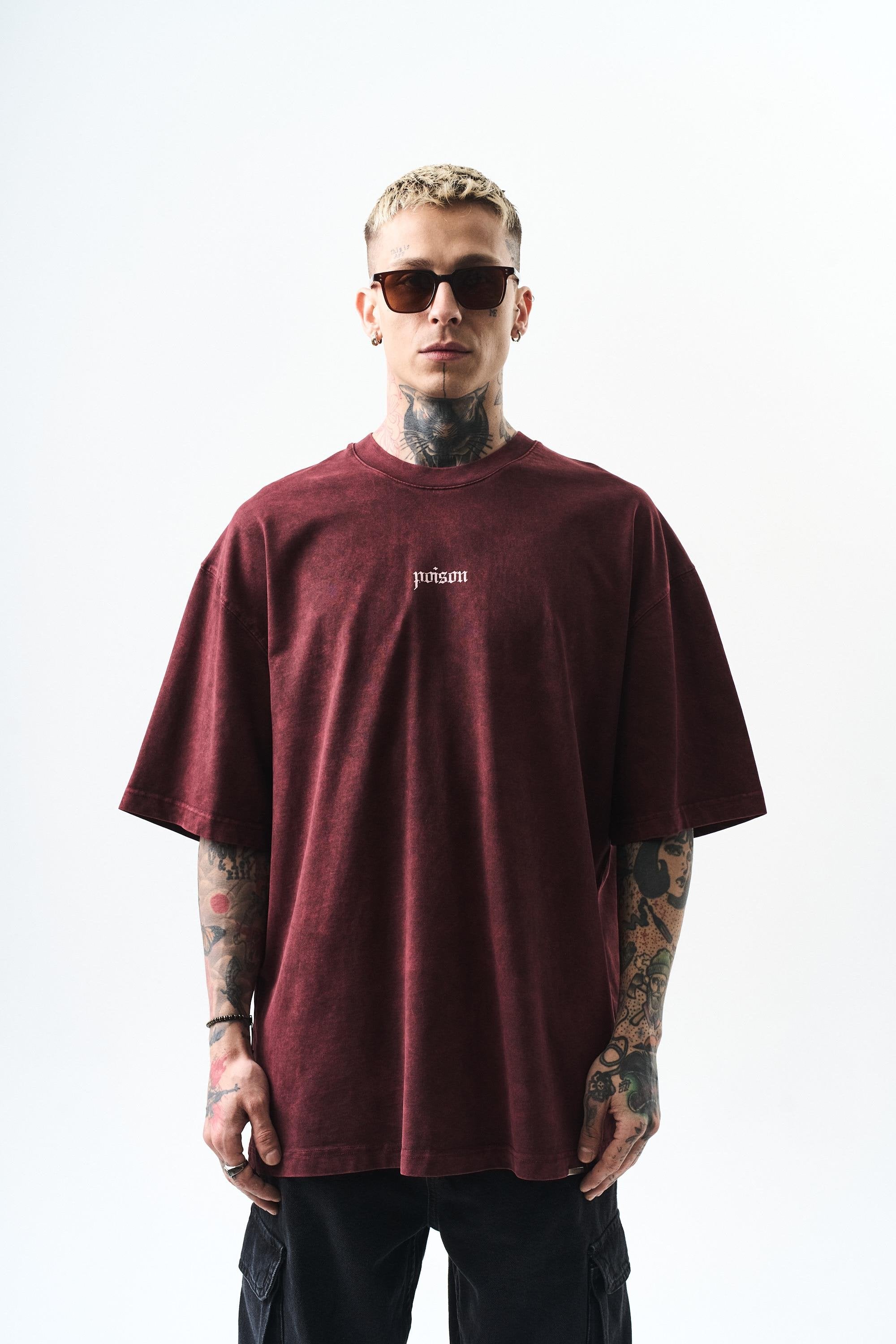 Men's Snake Printed Washable Oversize T-Shirt