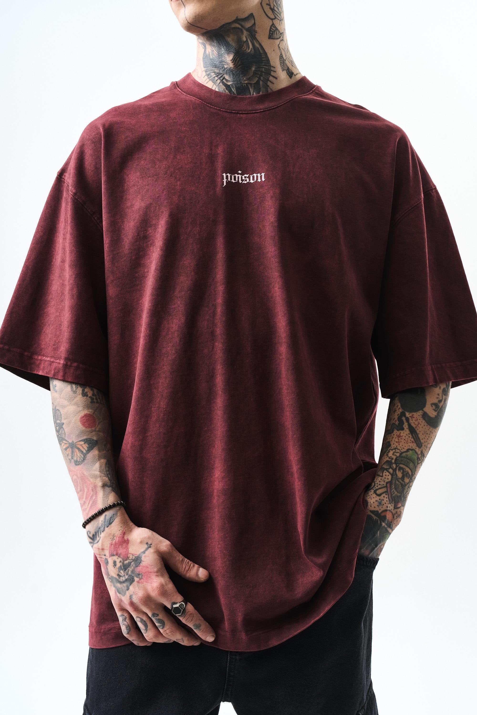 Men's Snake Printed Washable Oversize T-Shirt