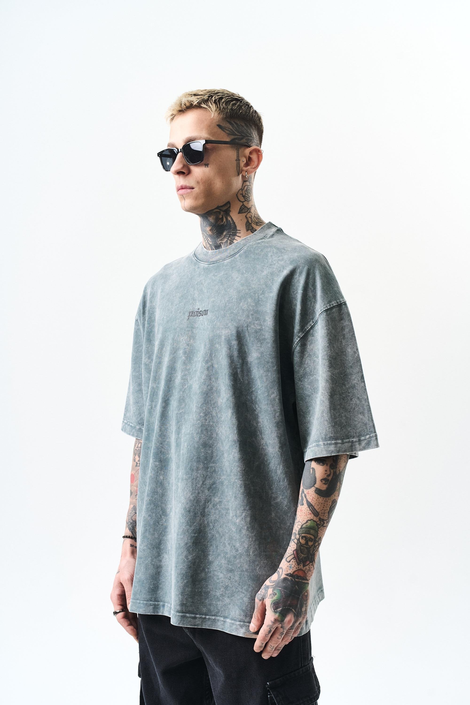 Men's Snake Printed Washable Oversize T-Shirt